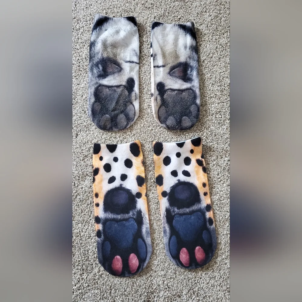 3D Animal Tigar print realistic socks, OS, (2‎ PAIR)
